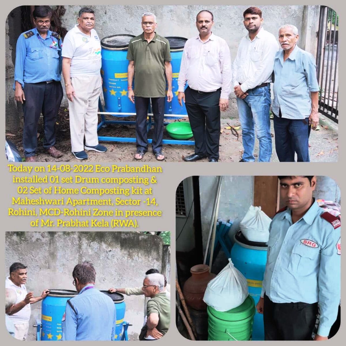 Drum Composting, Maheshwari Apartment, Rohini